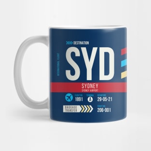 Sydney (SYD) Airport Code Baggage Tag Mug